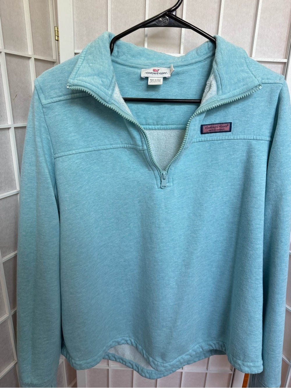 Vineyard Vines Women's Light Aqua Half-Zip Pullover